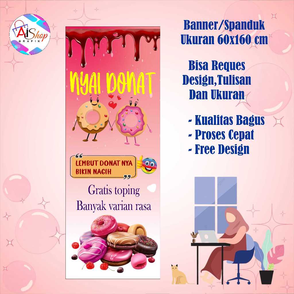 spanduk banner nyai donat custome