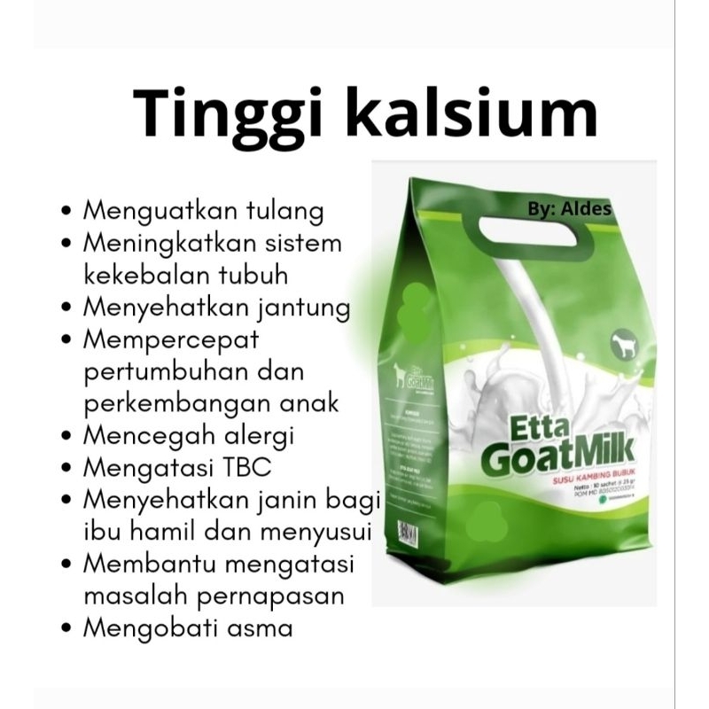 

SUSU KAMBING ETTAWA, SUSU BUBUK KAMBING GOMARS, OBAT ASMA, ALERGI, OSTEOPOROSIS, TINGGI KALSIUM