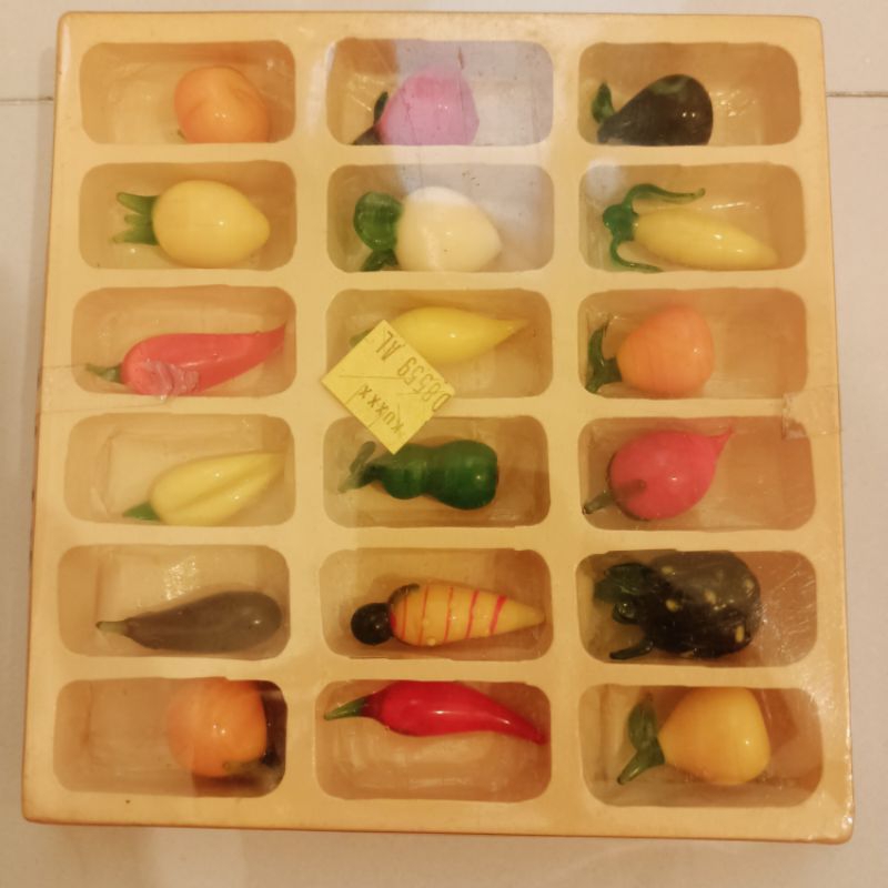 Hiasan pajangan souvenir buah buahan fruits kecil bahan kaca