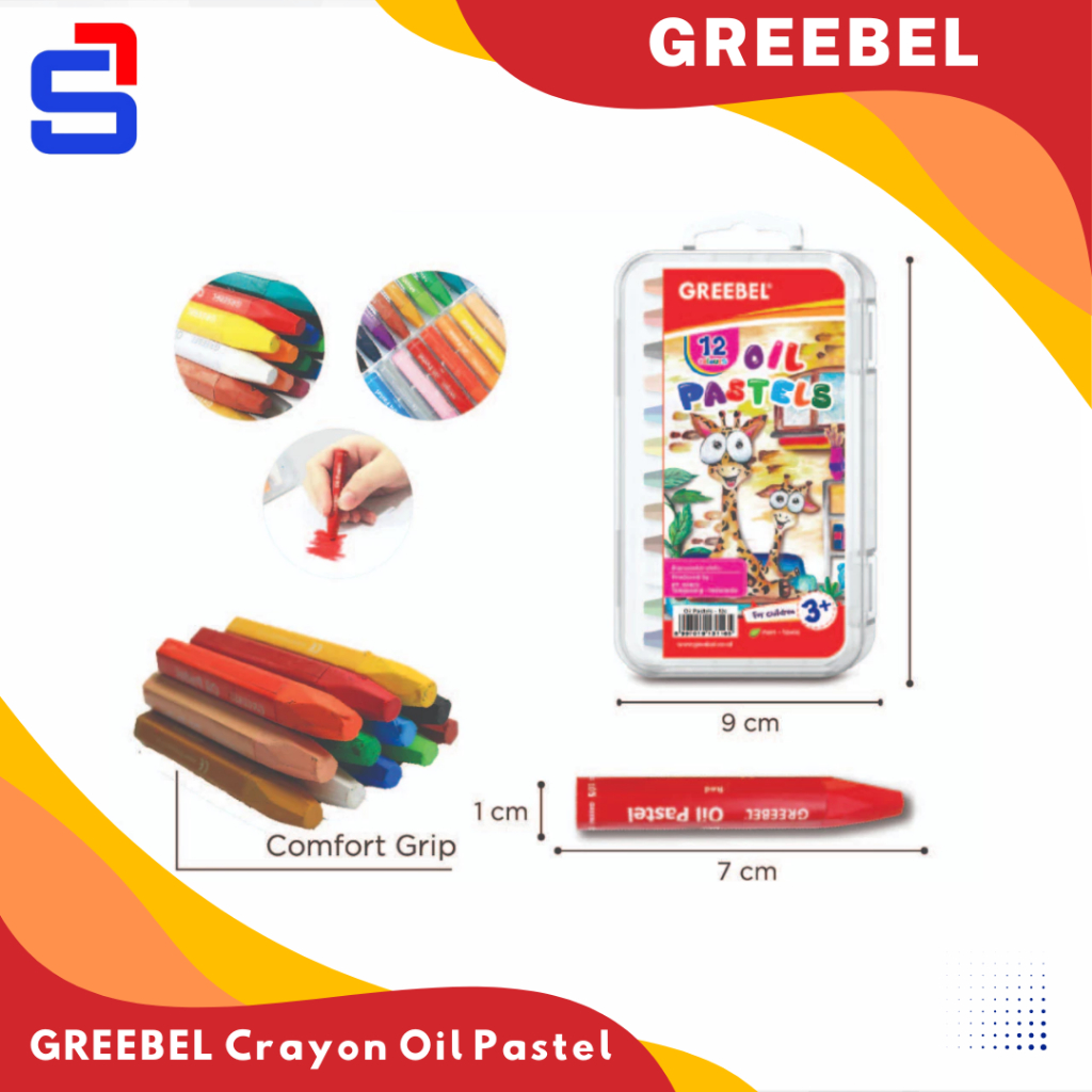 

GREEBEL Crayon Krayon Kids Oil Pastel / Crayon Greebel / Krayon Sekolah Anak & Professional Non Toxic
