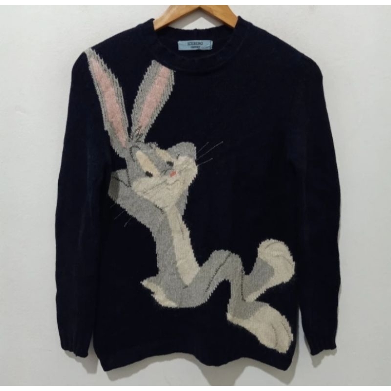 Vintage 1996 Iceberg History Bugs Bunny Knitwear Sweatshirt Made in Italy