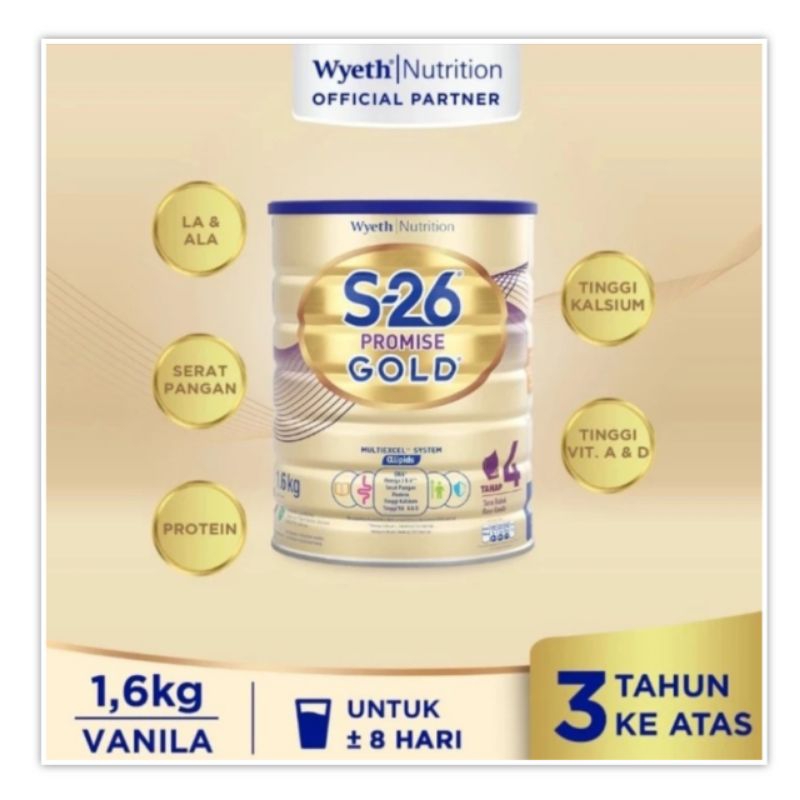 

S26 S-26 S 26 Promise Gold Tahap 4 isi 1600 gr Susu Anak