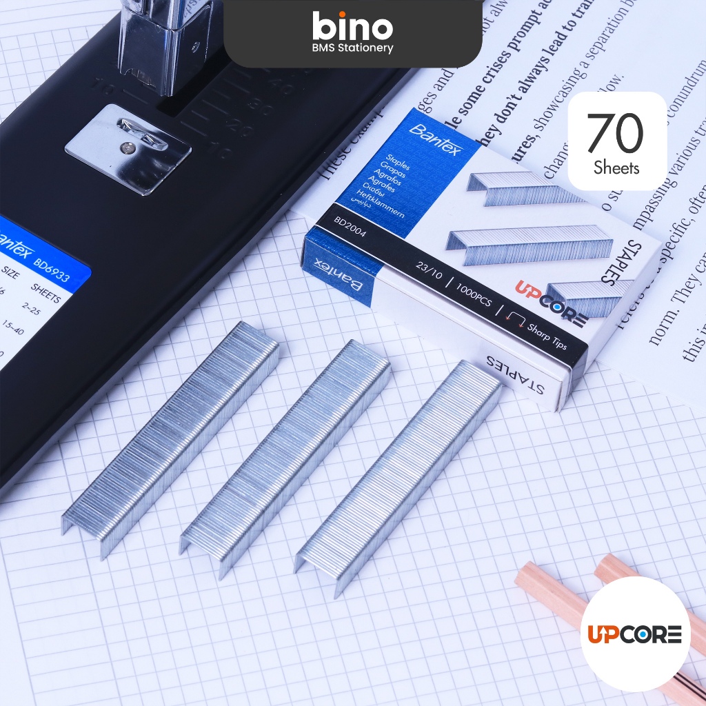 

[BMS Tangerang] Bantex Staples 23/10 Ujung Tajam Anti Karat | Untuk 60 Lembar Kertas | Isi 1000 Pcs