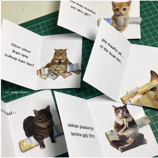 

Kartu Amplop Lebaran THR Kucing 3D Lucu Unik [Grosir]