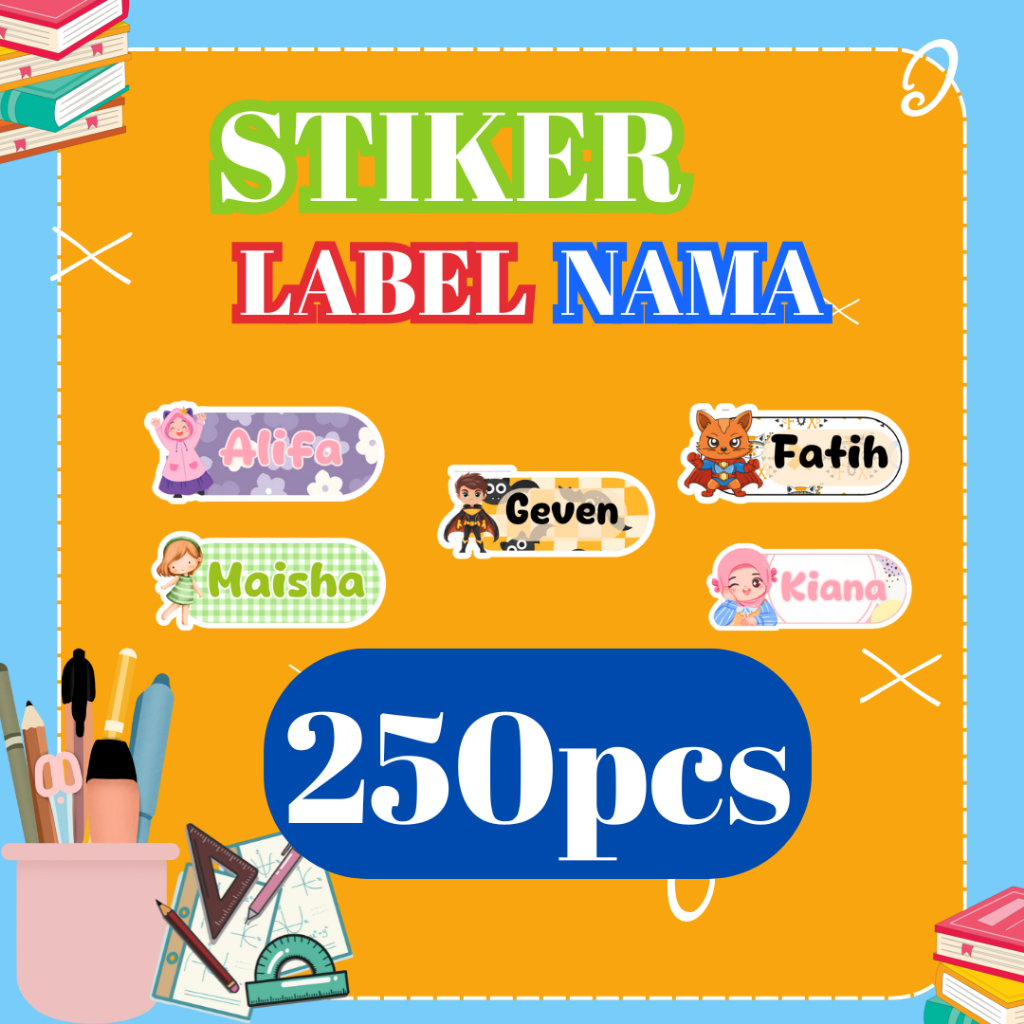 

Stiker Label Nama Anti Air Untuk Custom Nama 250 Pcs