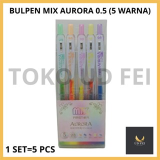 

(1 SET 5 WARNA) BULPEN MIX AURORA/ Bulpen Warna/ Bulpen Gel Warna/ Gulpen Glitter/ Bulpen 5 warna/ BALPOINT MIX WARNA