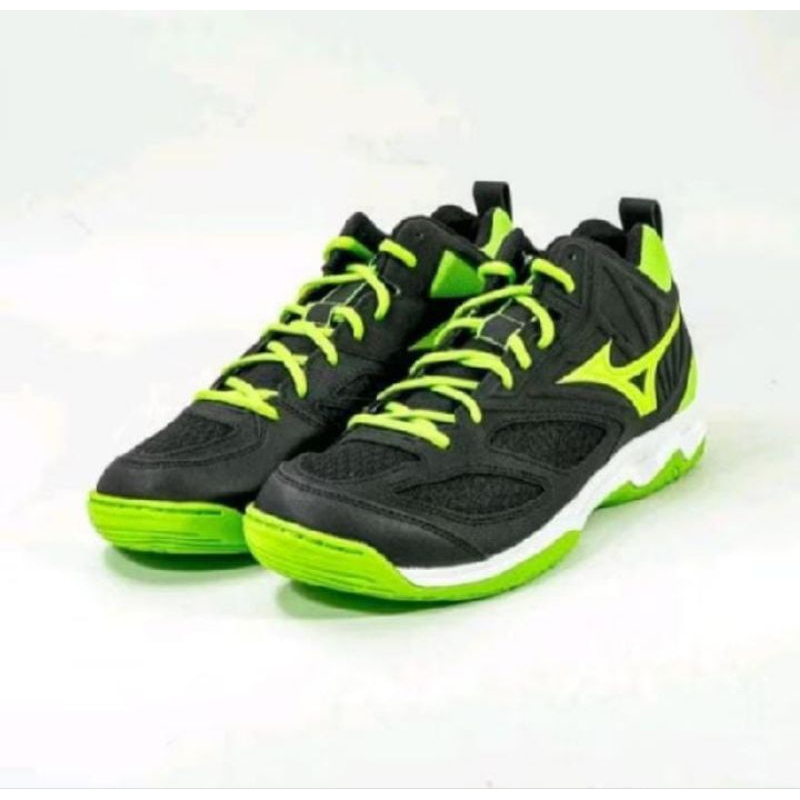 MIZUNO sepatu voli/volley MIZUNO DYNABLITZ MID /Hitam hijau/ORIGINAL