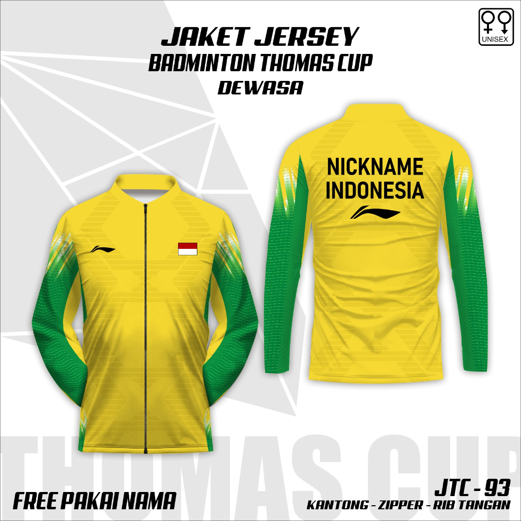 jaket bahan jersey timnas badminton seagames jaket tracktop bulu tangkis jersey zipper ready jumbo s