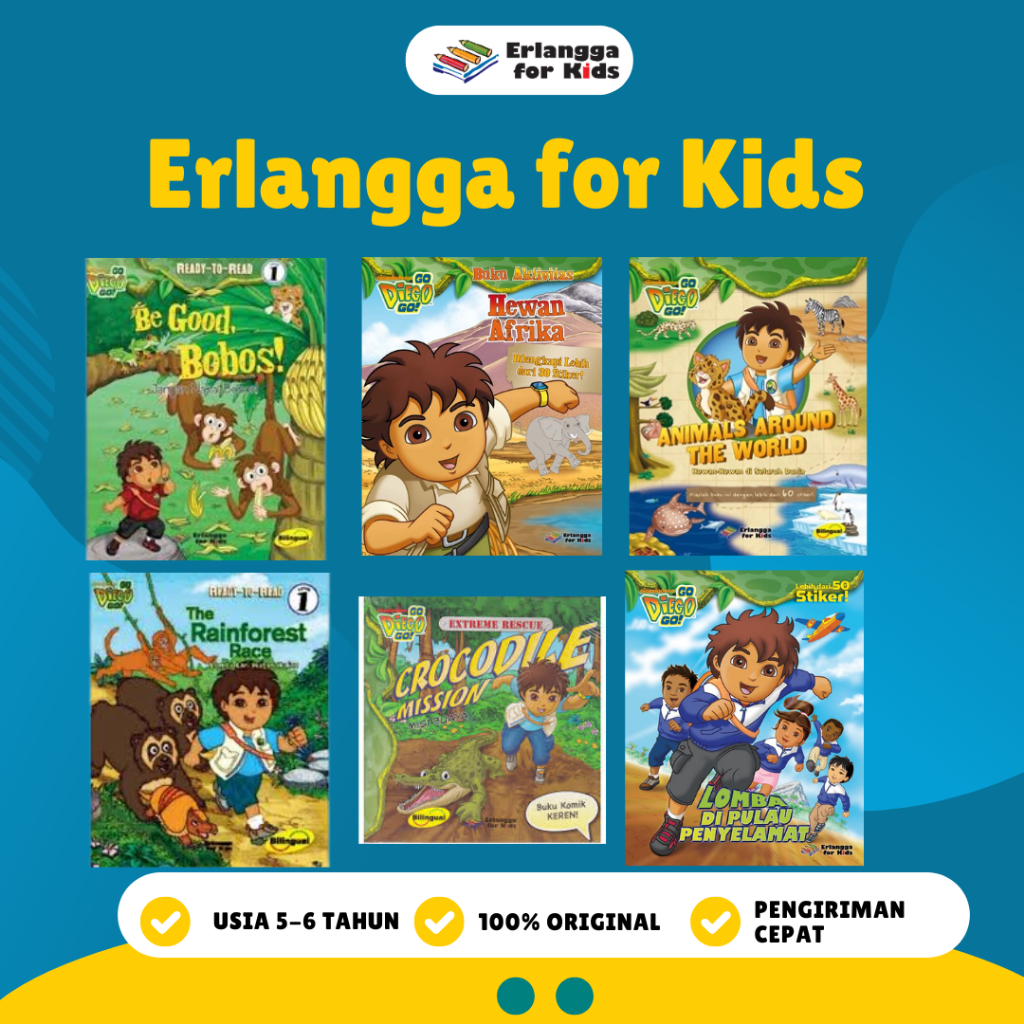 [Erlangga] Buku Cerita Anak Bergambar: Go Diego Go