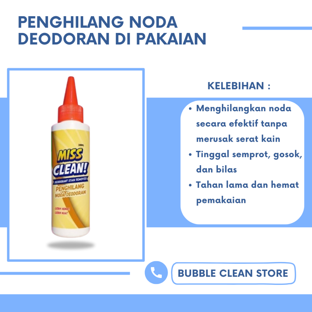 Penghilang Noda Deodoran Kuning di Pakaian Pembersih Noda Deodoran Kuning