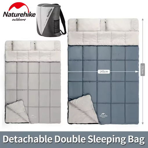NATUREHIKE NH21MSD05 SLEEPING BAG DOUBLE PILLOW COTTON