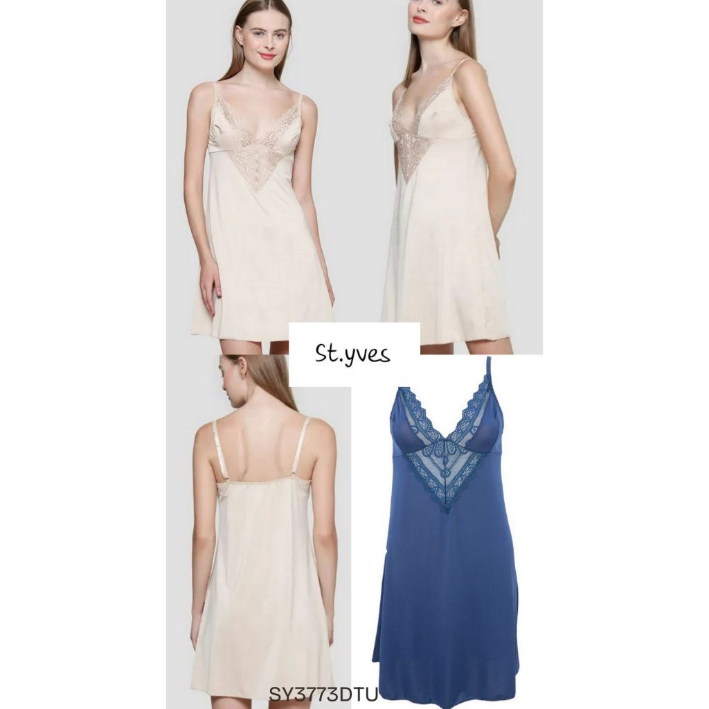 Lingerie / Baju Tidur Wanita Tanpa Busa ST YVES Mix Hias Lace Sleepwear Baby Doll Pakaian Dalam Dast