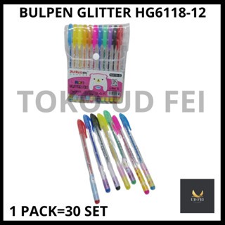 

(1 BOX=ISI 30 SET) Bulpen Glitter 12 warna/ Bulpen Glitter XI ZUA/ Bulpen 12 warna glitter