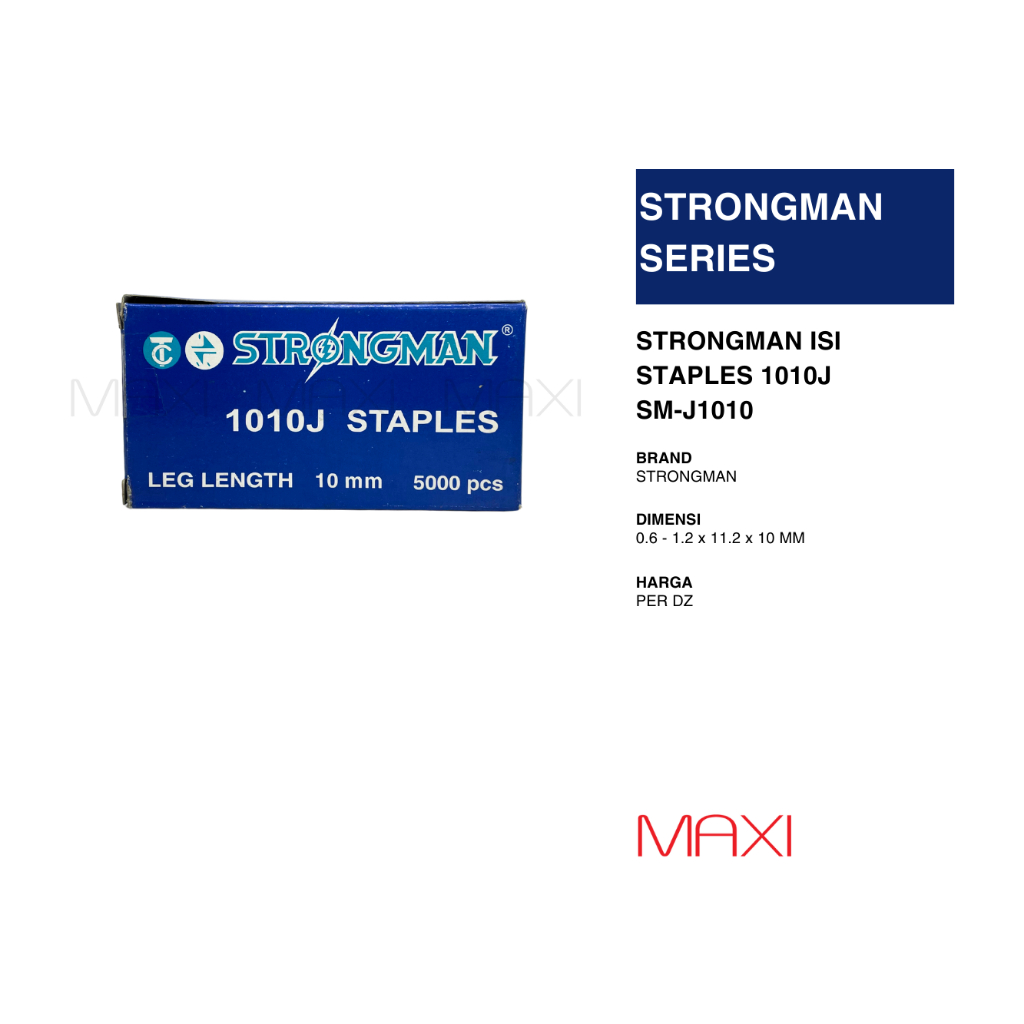 

Strongman Isi Staples Tembakan Angin 1010 J - 1 Box Isi 5000 Pcs