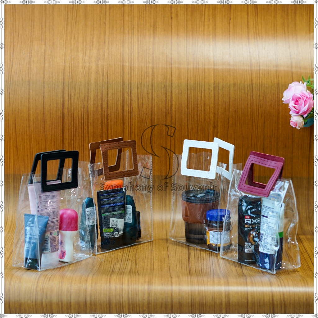 

Shopping Bag Mika PVC Transparant Glossy Tas Belanja Handle Tas Souvenir Tas Hadiah Souvenir Bag