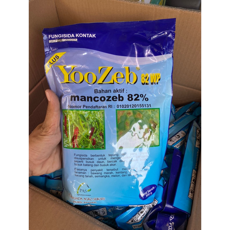 fungisida yoozeb blue 82wp mancozeb biru 500gram yoozeb plus