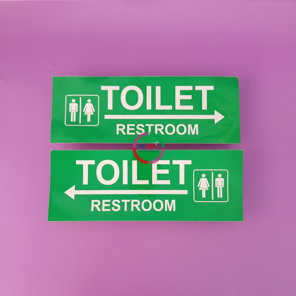 

Stiker Penunjuk Arah Toilet | Stiker Penunjuk Kamar Mandi Kanan & Kiri | Stiker Vinyl