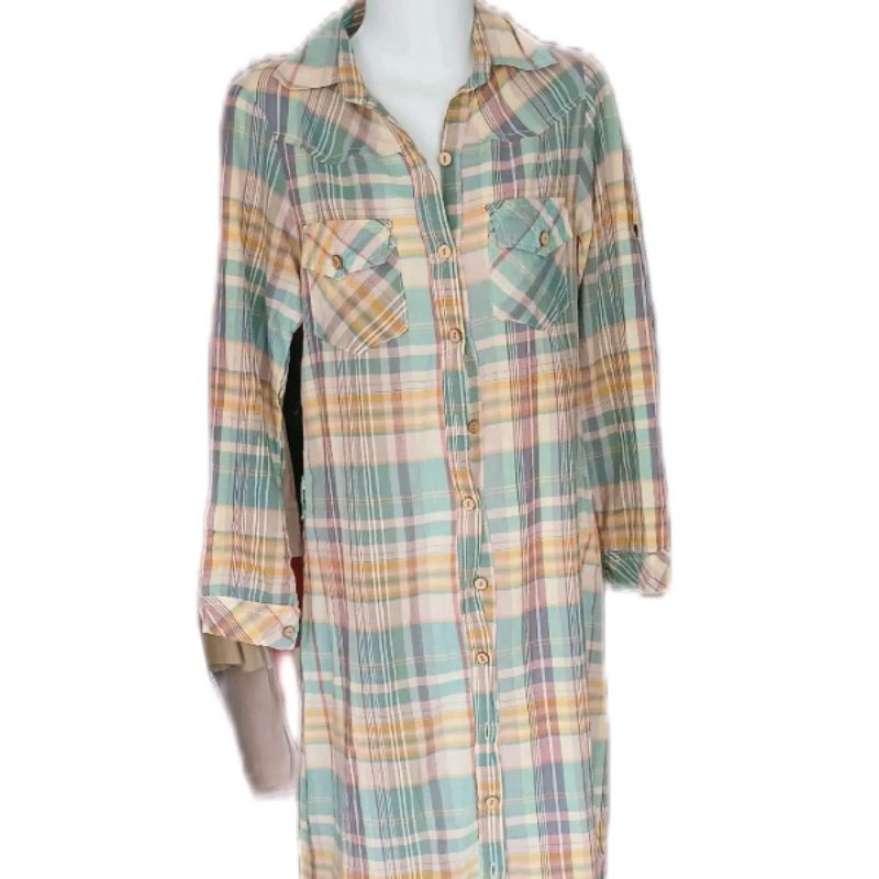 tunic wanita motif kotak kotak with soft color