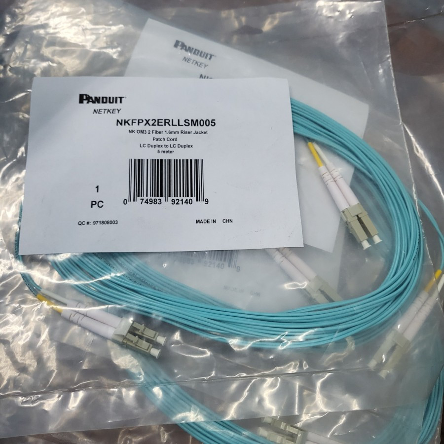 Panduit Patchcord FO LC LC MM OM3 5Meter Panduit LC to LC 5m Multimode