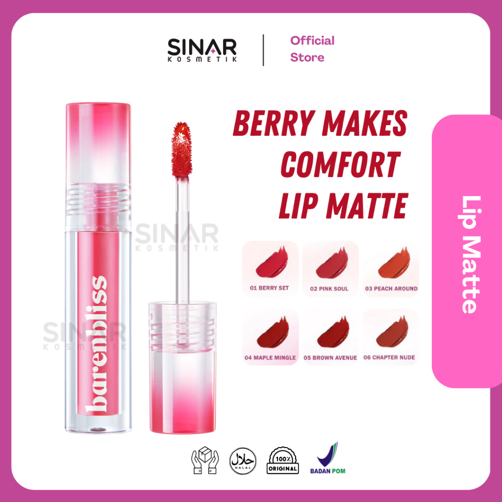 Barenblis Berry Makes Comfort Lip Matte - BNB Lip Matte - Barenbliss Lip Cream Matte BNB