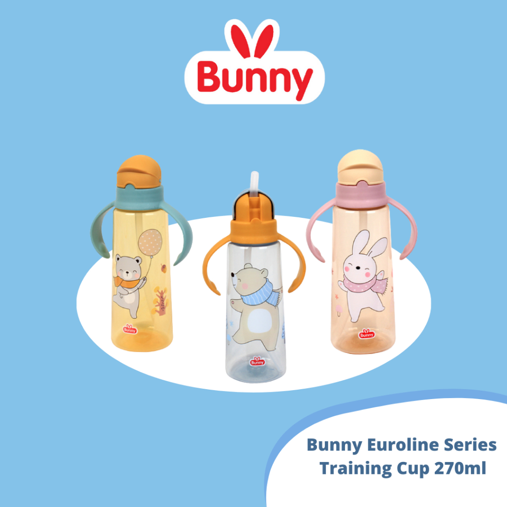 Jessen Lusty Bunny ADG-0011 / ADG-0012 Training Cup With Straw 270ml & 360ml  - Botol Minum Bayi Ana