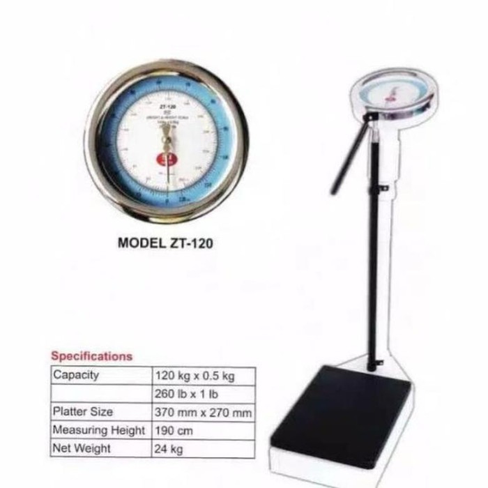 Onemed | Timbangan Badan + Ukuran Tinggi Badan ZT 120 | Timbangan Tinggi Badan Onemed