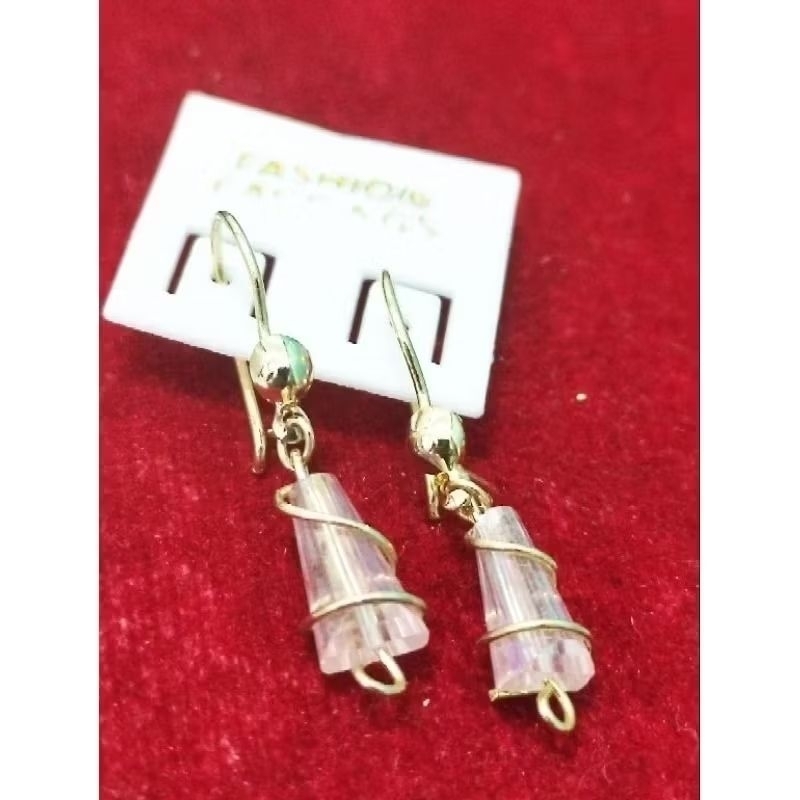 anting lapis emas model kristal lilit,,anting titanium, anting anak
