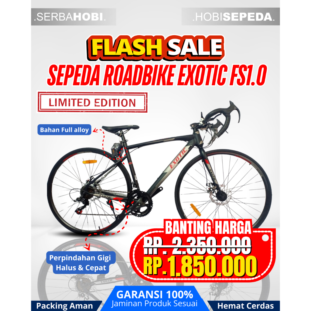 SerbaHobiba Flash Sale Sepeda Roadbike Exotic FS1.0 Bahan Full alloy
