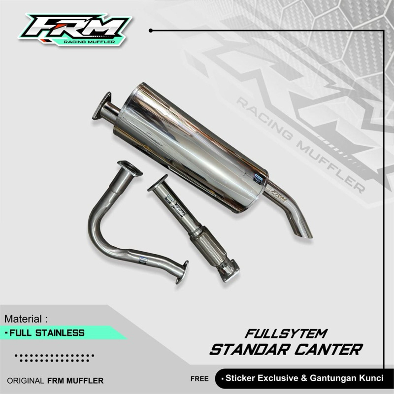 KNALPOT FULLSET TRUCK CANTER, Tabung Kendangan + Fleksibel Ori Canter + Leher Angsa