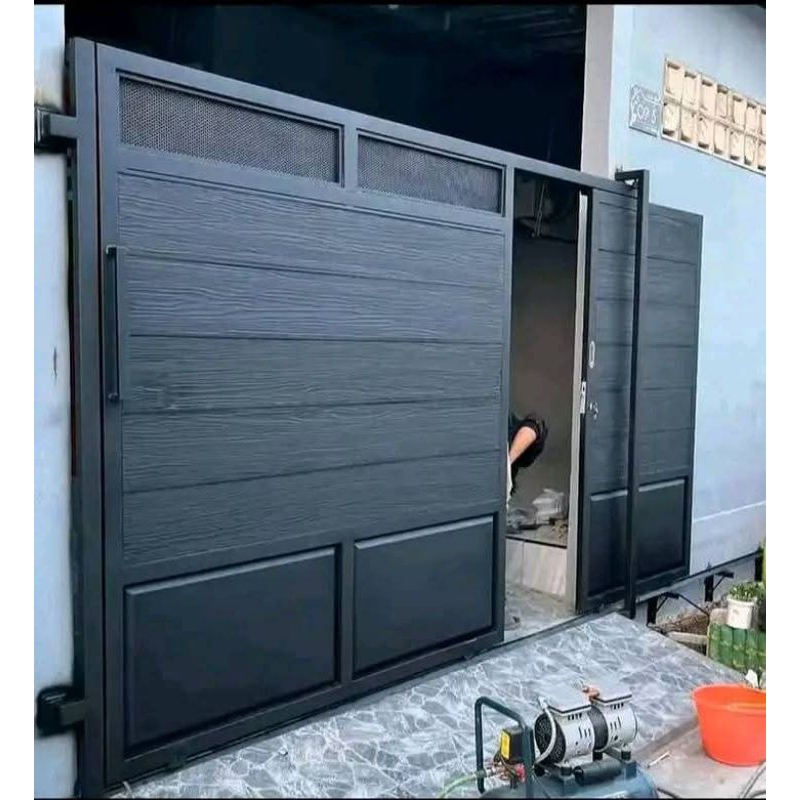 pagar grc serat kayu jati minimalis