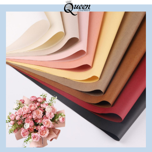 

10 LEMBAR Kertas Buket Polos Bicollor Cellophane Flower Wrapping KB75