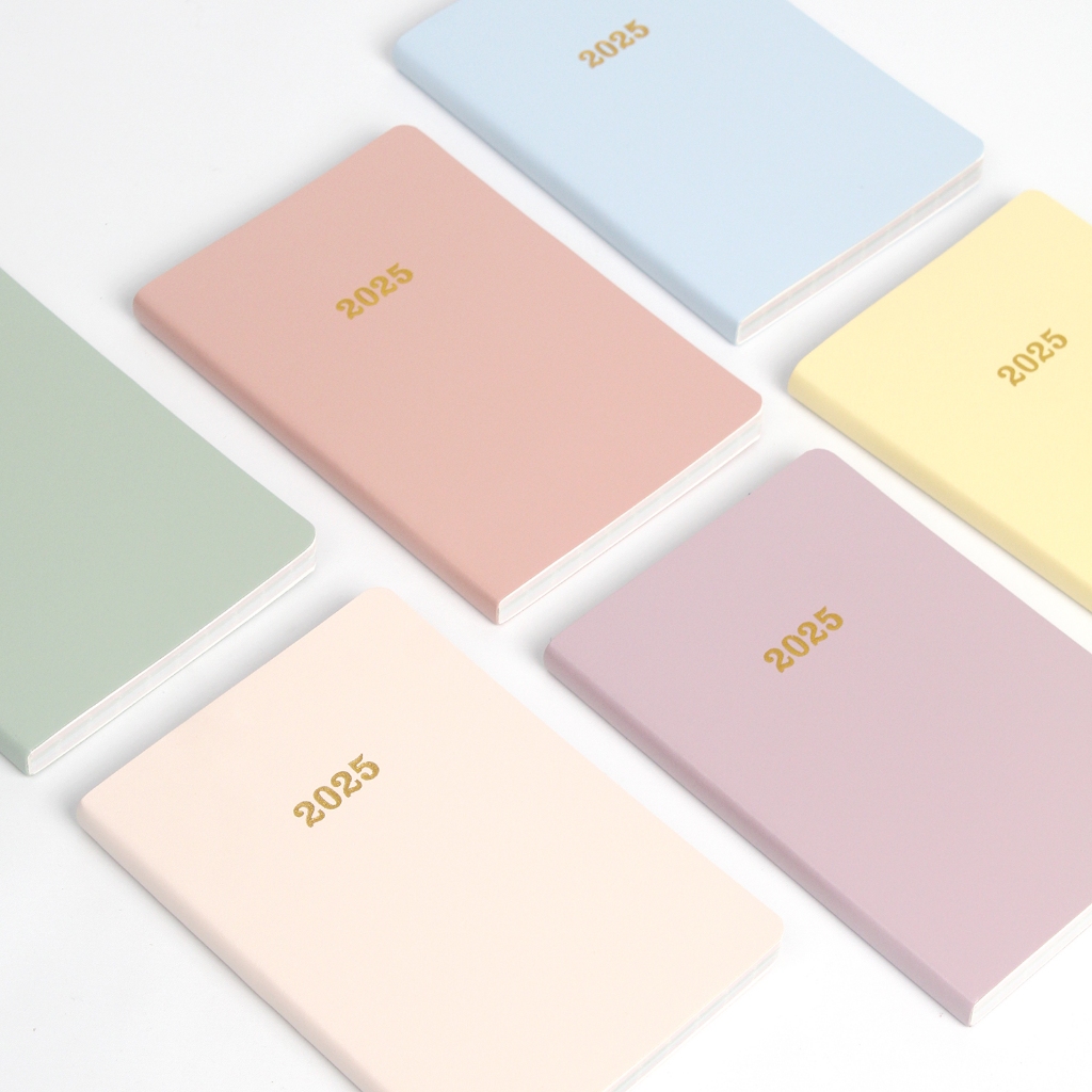 

bukuqu Planner SoftLeather 2025 #Never Give up - Agenda - Notebook - Weekly Kulit - pastel color