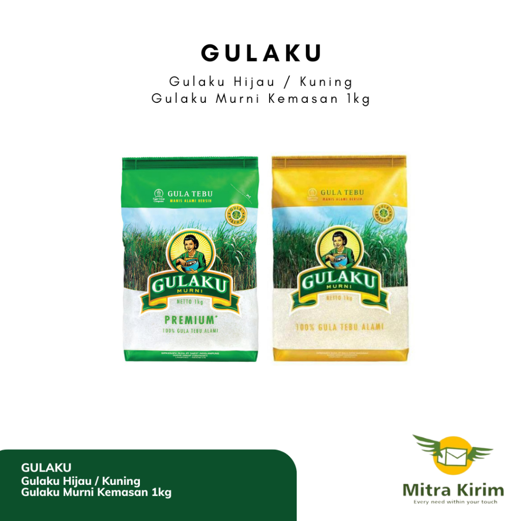 

Gulaku Gula Tebu Kuning / Premium Hijau Kemasan 1kg