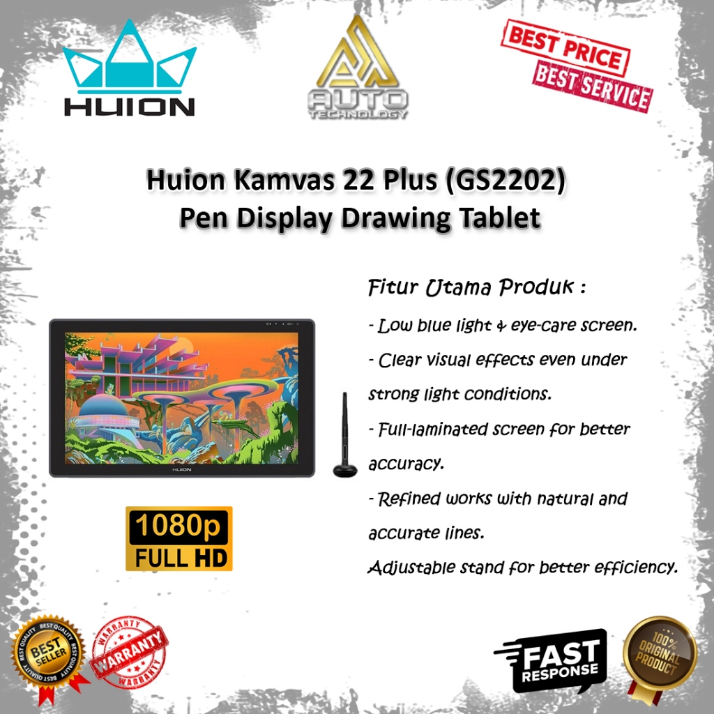 Huion Kamvas 22 Plus (GS2202) Pen Display Drawing Tablet