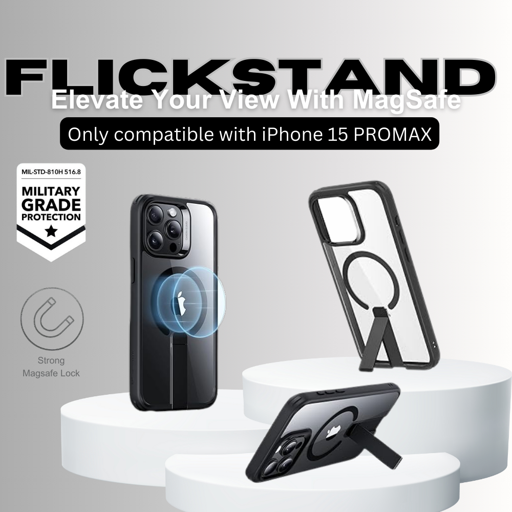 Case Boost Flickstand Acrylic TPU MagSafe for iPhone 15 PROMAX Pelindung Case Casing iPhone MagSafe