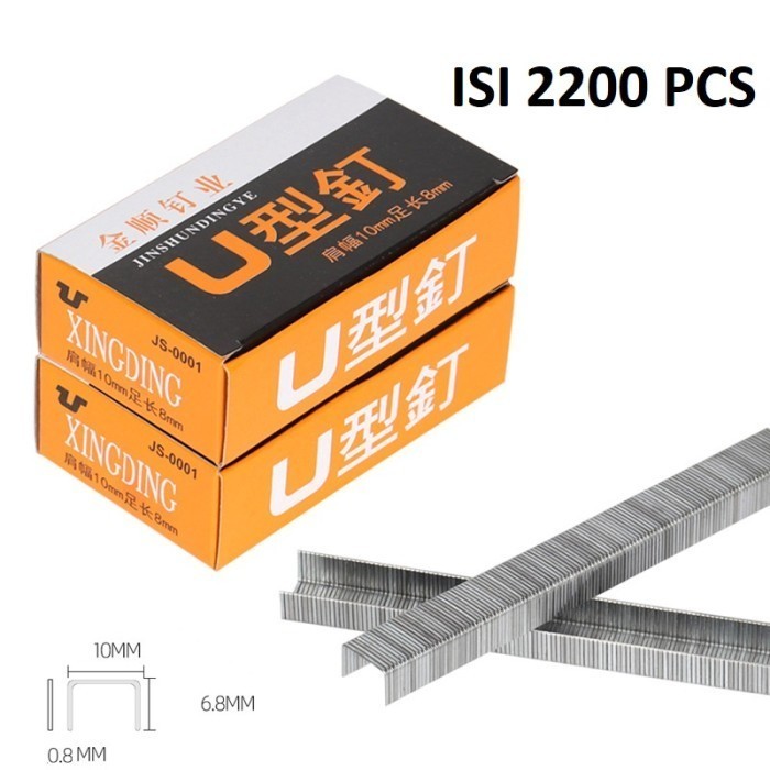 Staples Stapler Refill Tembak Model U Isi 2200 Pcs — 10