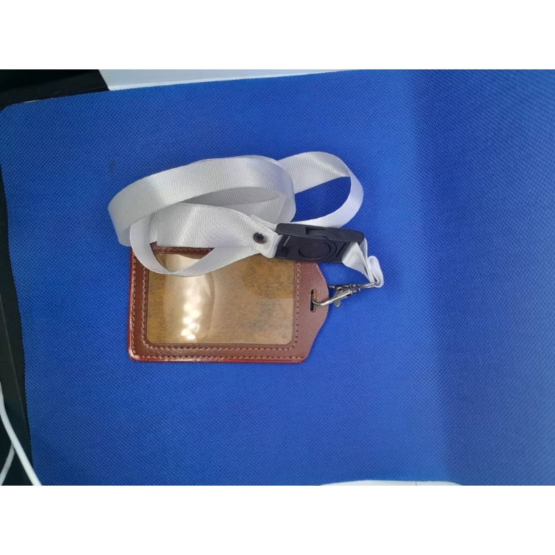 

Name Tag ID Card Holder PU leather Lanyard