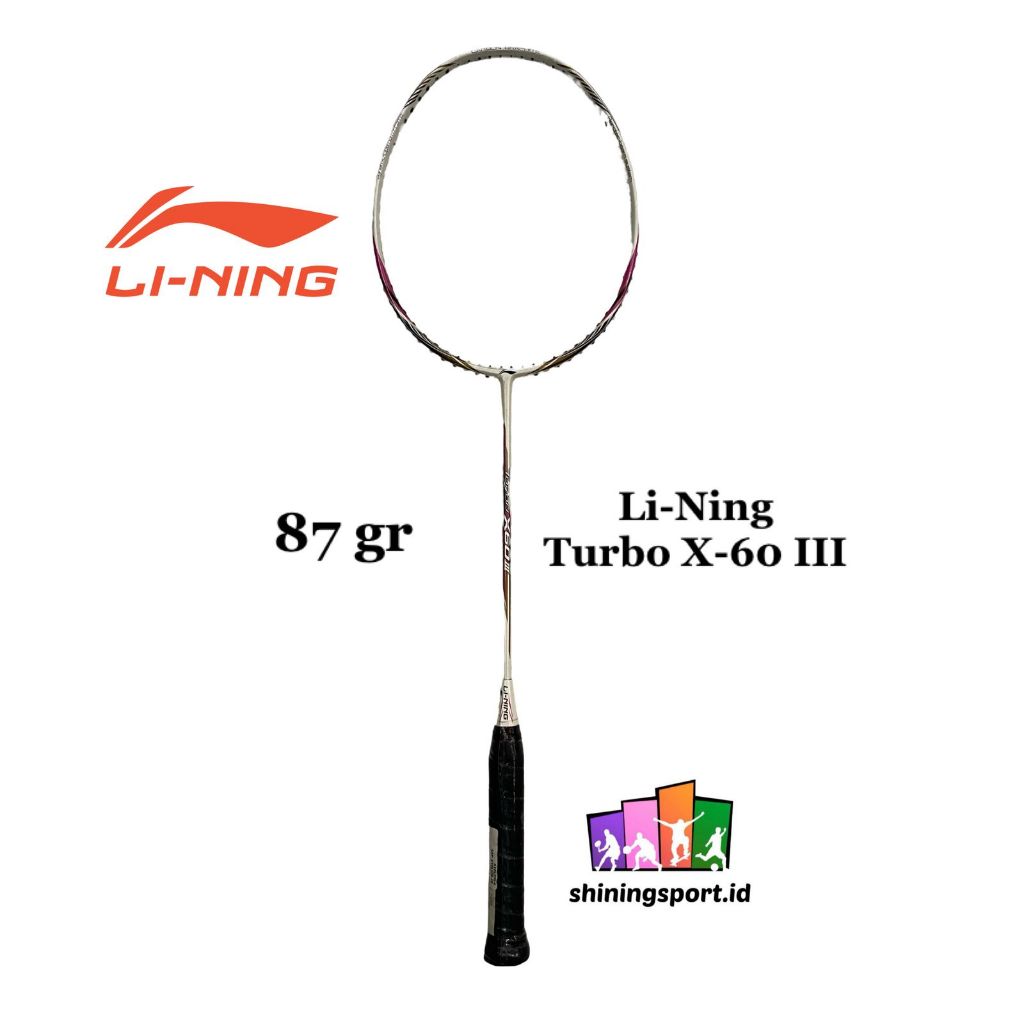 Raket Badminton Li-Ning Turbo X-60 III (+ Free Tas Li-Ning Single, Senar Li-Ning AP 6 + Jasa Pasang 