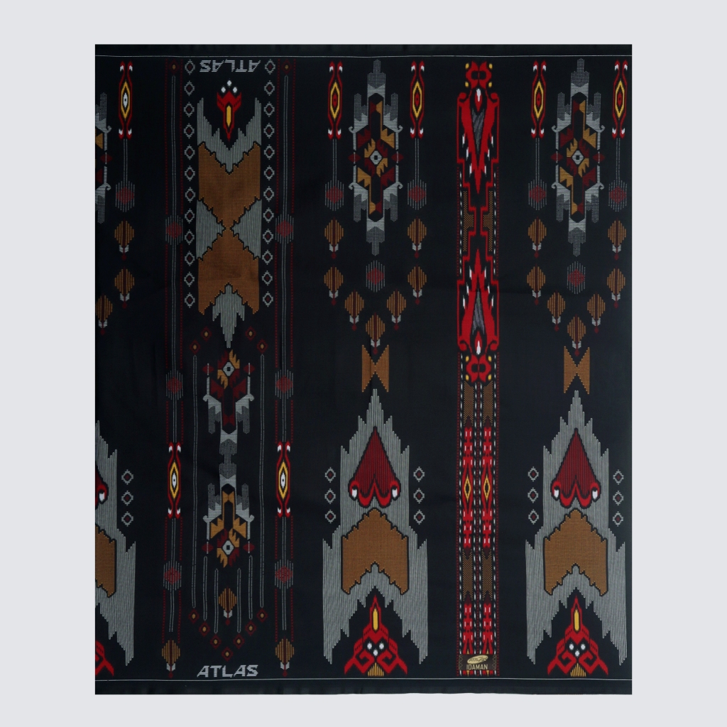 Sarung ATLAS Idaman 555 Kembang Motif BHS GSC 01 Warna Hitam Merah 01
