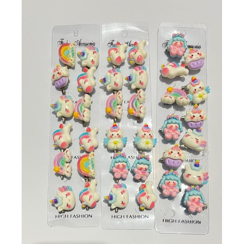 12 pcs bros hijab unicorn bros karakter anak pin hijab peniti kerudung karakter