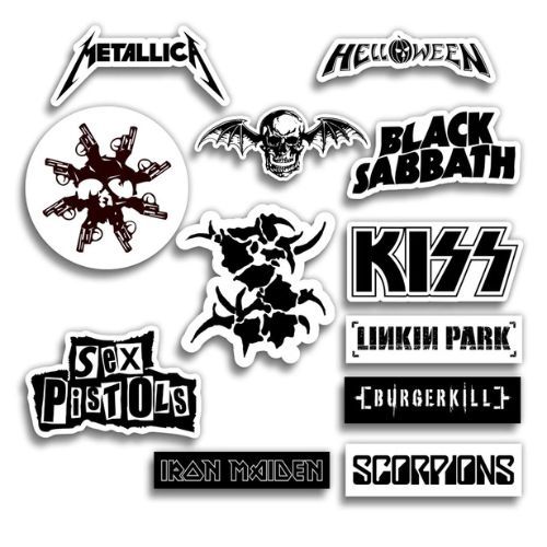 

STICKER PACK BAND METAL 3 - STIKER AESTHETIC LAPTOP, AKSESORIS HP, ANTI AIR, MOTIF,HELM,TUMBLER