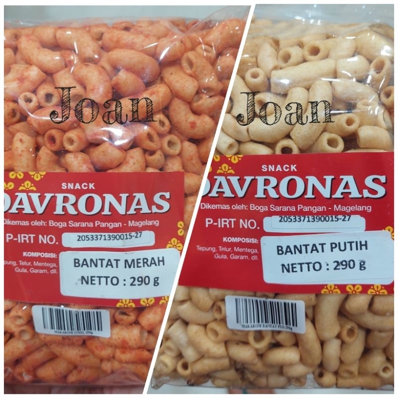 

MAKARONI BANTAT PUTIH & MERAH 290gr Davronas / Camilan & Oleh Oleh Khas Magelang Jogja Solo