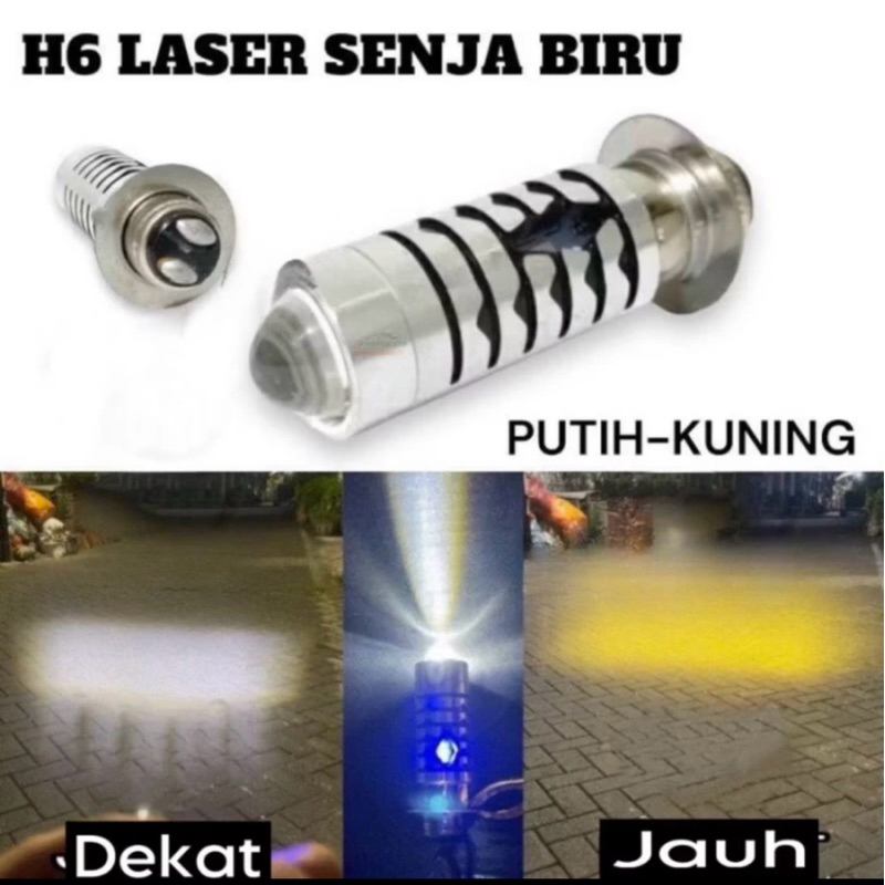 PROMO LAMPU DEPAN LED LASER H6 SENJA BIRU MOTOR LAMPU DEPAN LED