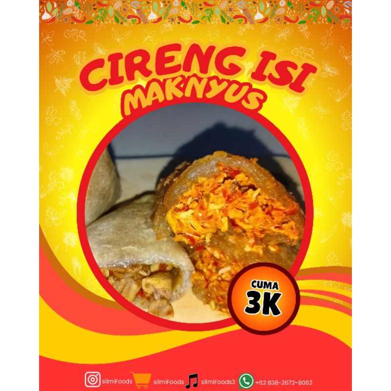 

CIIPAH (cireng isi melimpah), SilmiFoods 1 PACK ISI 5 PCS, ENDUL , BIKIN NAGIH. (VARIAN BASO MERECON), (AYAM PEDAS), (AYAM ORI), (JANDO PEDAS), (USUS GOANG), (KEJU), , (MIX 5 VARIAN SESUAI REQUEST)