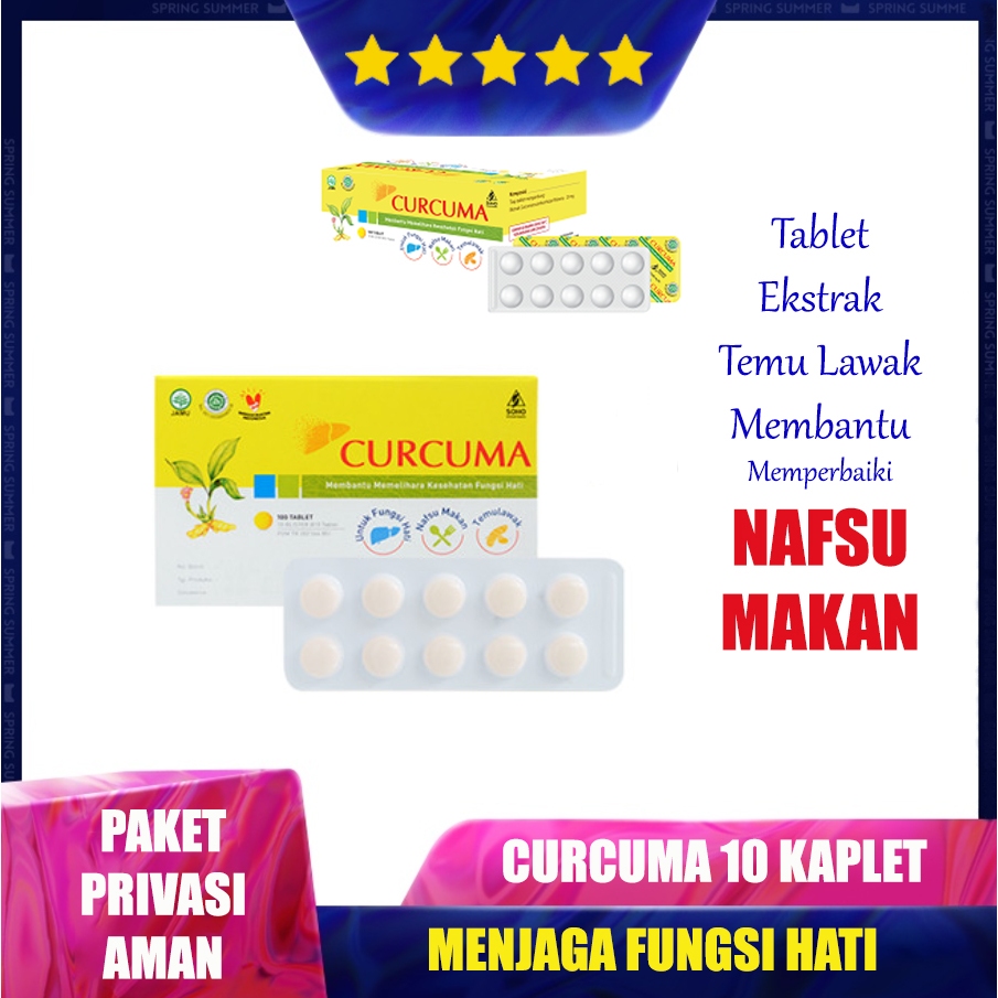 Curcuma 20 Mg 10 Tablet - Obat Suplemen Kesehatan Hati dan Nafsu Makan Dengan Vitamin Hepatoprotekto