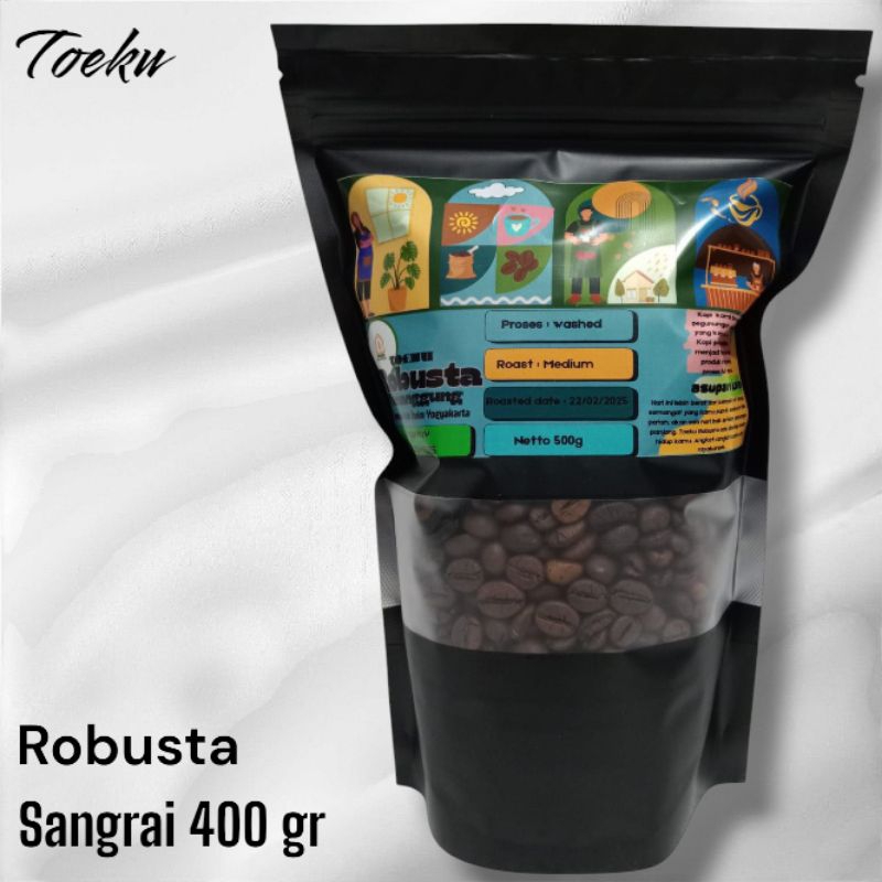 

Kopi Robusta Sangrai 400 gr siap giling Kopi Robusta Temanggung