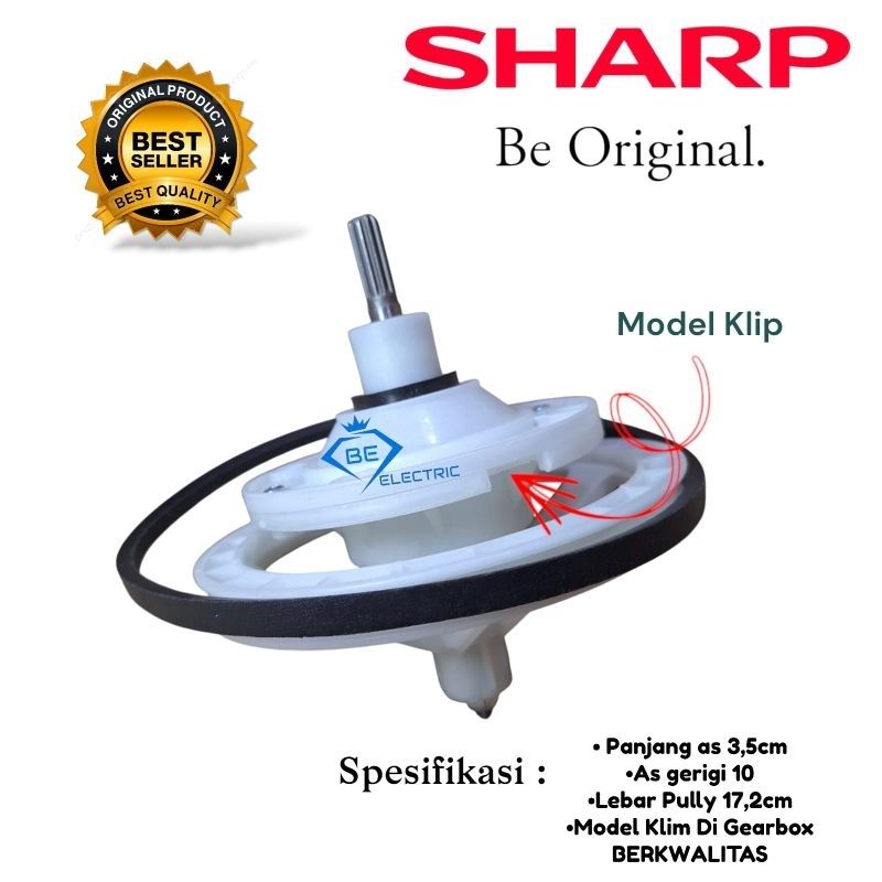 ES-T70CL VANBELT + GEARBOX MESIN CUCI SHARP 2 TABUNG GERIGI 10