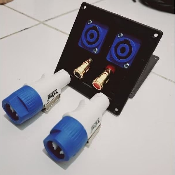 1 Set Terminal Speaker 2in1 binding post gold pencet+soket spikon+jek spikon Tum 2 pcs