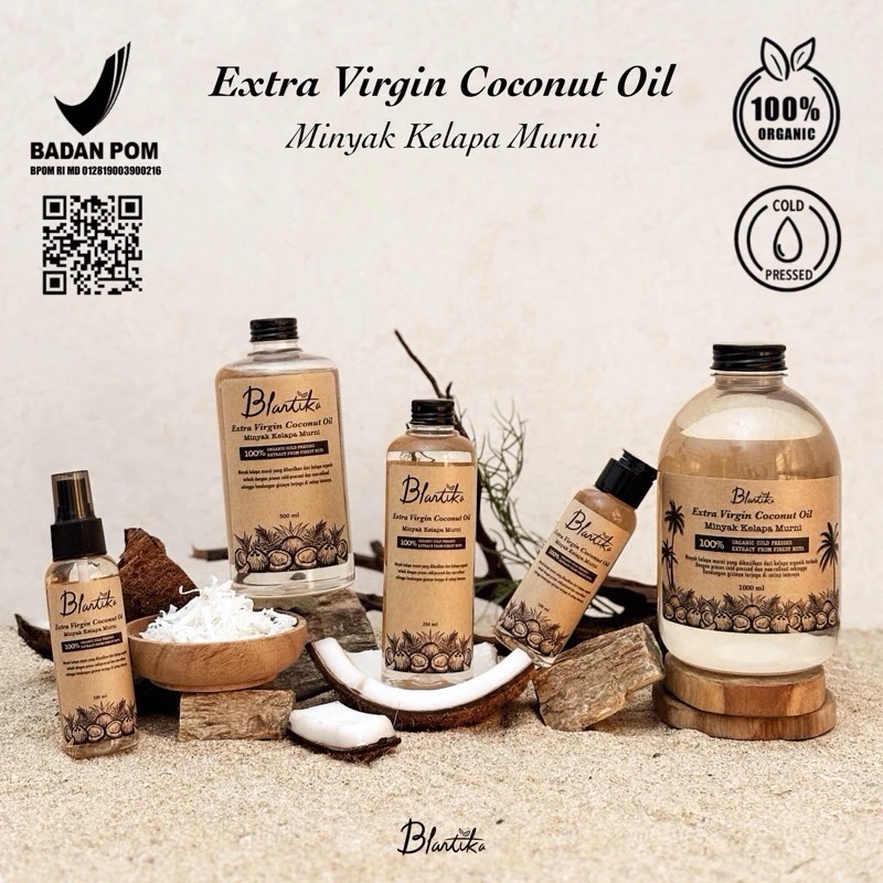 

BLANTIKA EXTRA VIRGIN COCONUT OIL 100% ASLI (GRATIS ONGKIR) Extra Virgin Coconut Oil 100ml 250ml 500ml 1000ml/Virgin Coconut Oil Sangat baik untuk kesehatan dan kecantikan kulit dan rambut/Vco Halal&Bpom/Vco Bisa Buat Diminum
