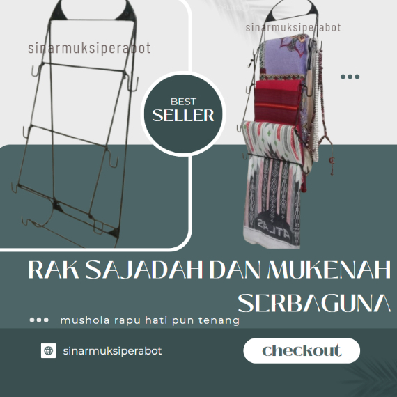 Rak Sajadah dan Mukenah besi tebal Serbaguna SINARMUKSIPERABOT